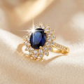 Bague Halo Saphir en Or