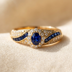 Anillo de oro con zafiro