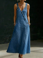 Vera | Vestido largo de denim con botones