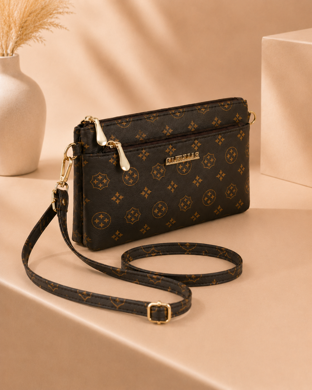 Bolso Bandolera Elegance con Detalles Dorados