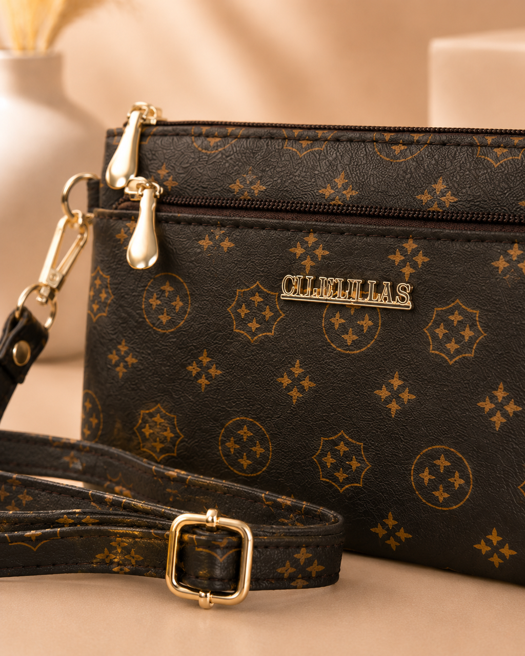 Bolso Bandolera Elegance con Detalles Dorados