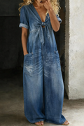 Maya | Mono corto con mangas cortas y escote en V