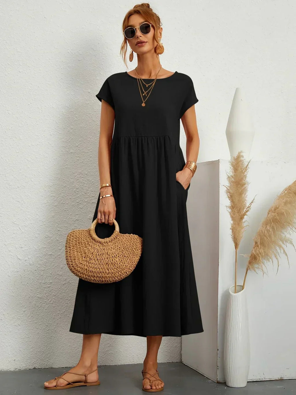 Gabriela | Timeless Flowing Midi Dress