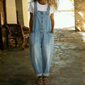 Mae | mono de denim de algodón vintage con tirantes ajustables