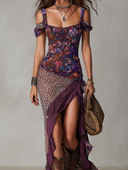 Vestido Maxi Urbano Nómade con Estampado de Leopardo