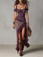 Vestido Maxi Urbano Nómade con Estampado de Leopardo