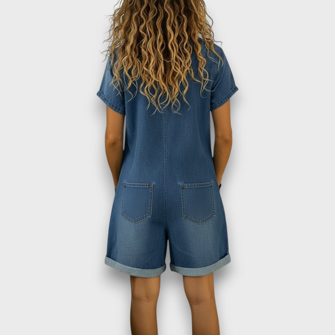 Joan | Pantalones cortos vintage con efecto denim