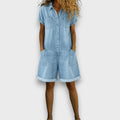 Joan | Pantalones cortos vintage con efecto denim