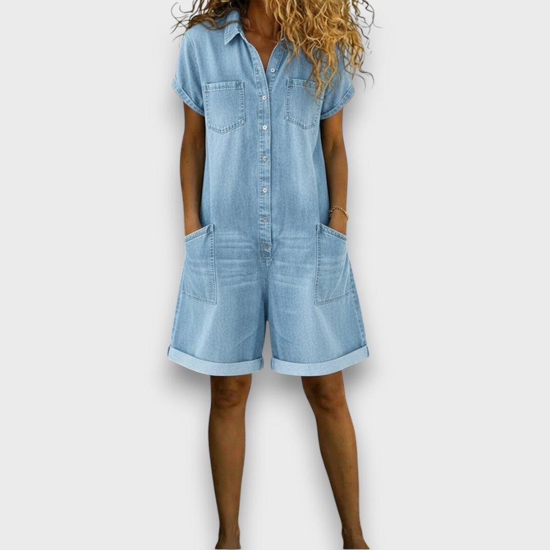 Joan | Pantalones cortos vintage con efecto denim