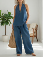 Ivy | Conjunto gemelar de denim con efecto vintage lavado suave