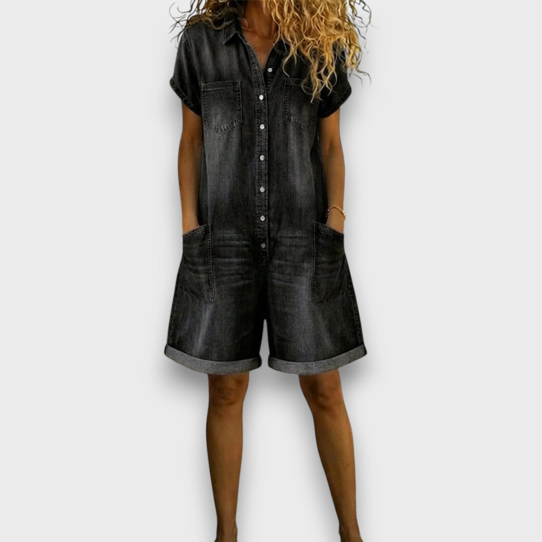 Joan | Pantalones cortos vintage con efecto denim