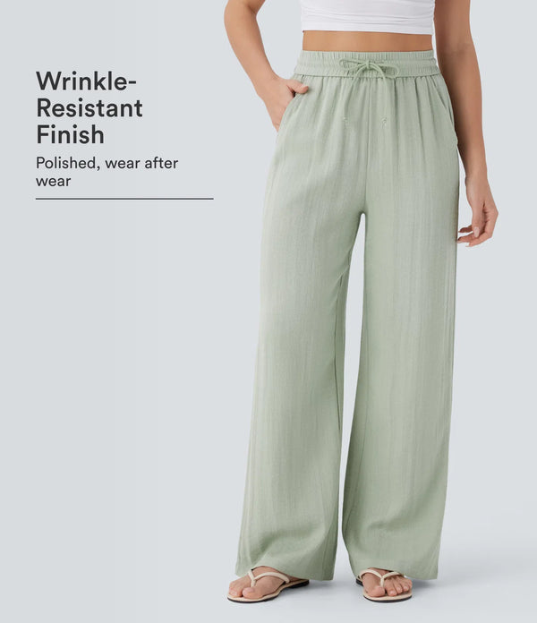 Monroe | Pantalón ancho efecto lino